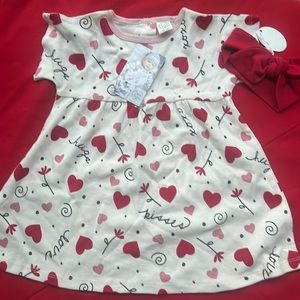 Tesa babe heart dress and matching headband. Nwts.